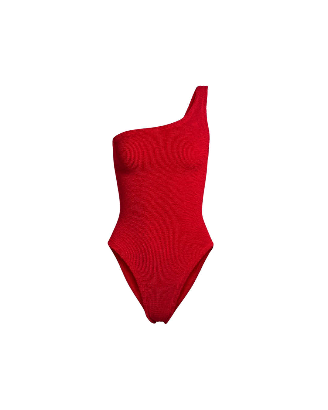 The Elvira Crinkle One-Shoulder One Piece / Crimson Red