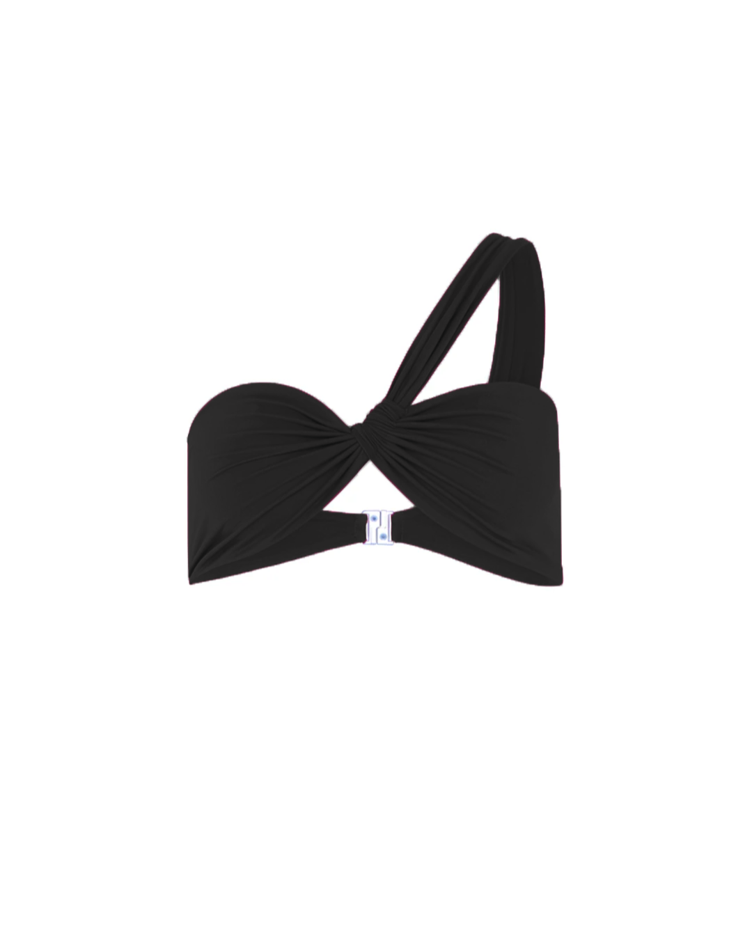 Onyx One Shoulder Ruched Top / Black