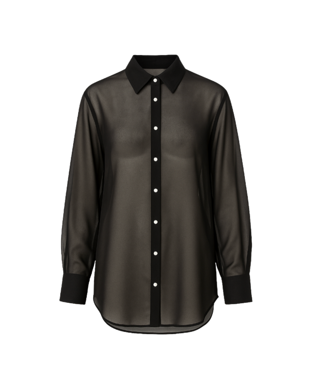The Selene Shirt / Black Silk Chiffon