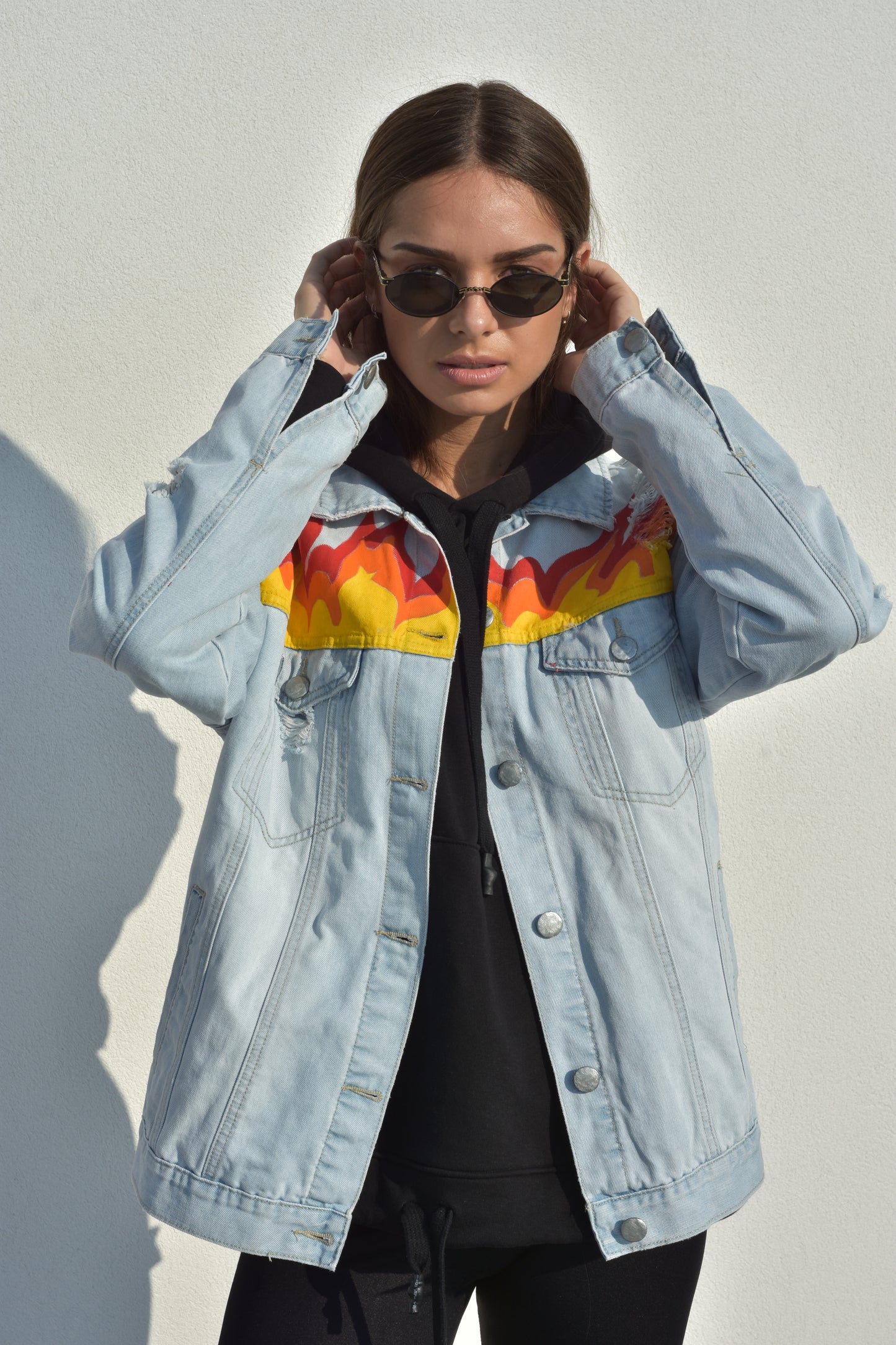 Hotter Than Hell Hand-Painted Denim Jacket