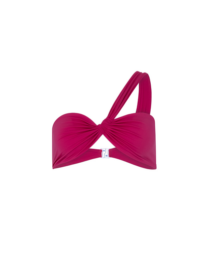Ruby Crush One-Shoulder Ruched Top / Ruby Pink