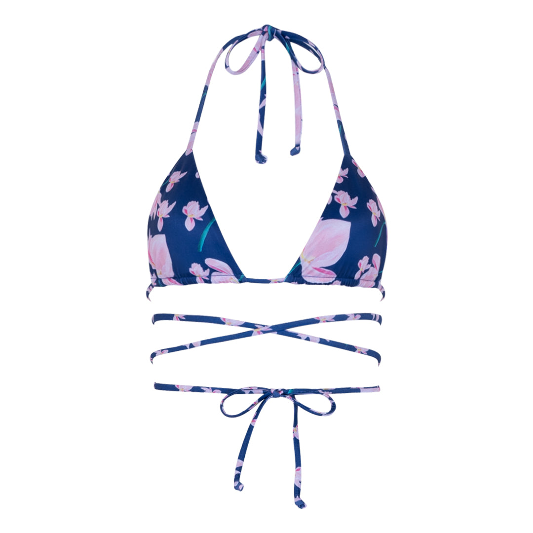 Lunar Petal Wrap Around Straps Bikini Top