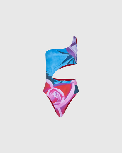 Rebel Fleur One-Shoulder High Cut One Piece - Archive Edition