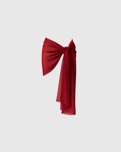 The Solaris Pareo / Ruby Red Silk Chiffon
