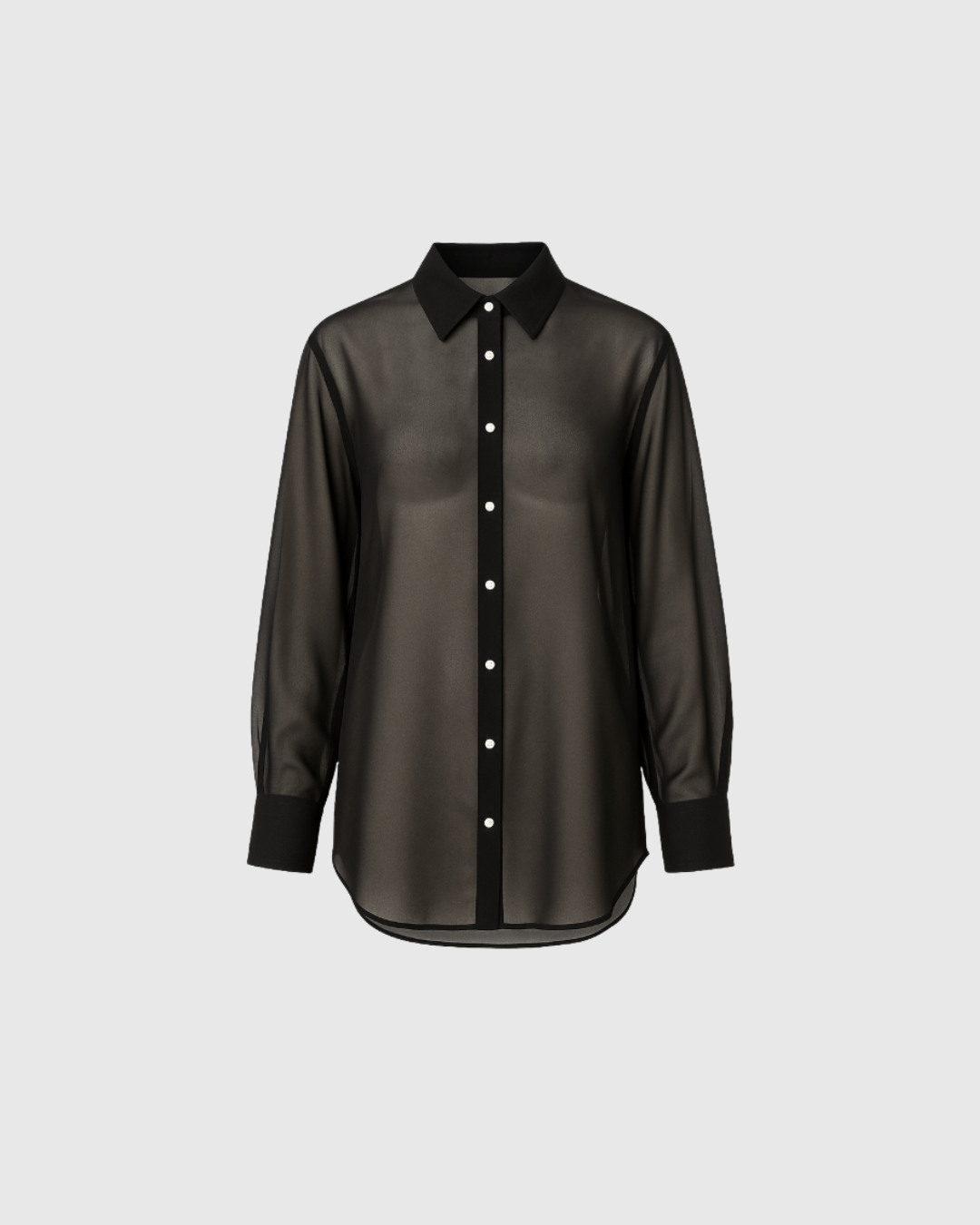 The Selene Shirt / Black Silk Chiffon